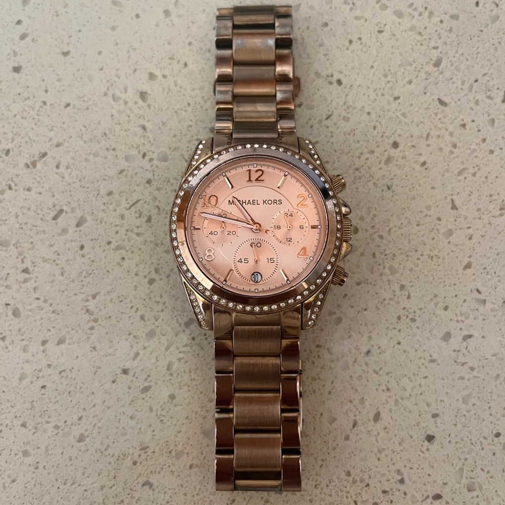 Michael Kors Rose Gold Rhinestone Watch